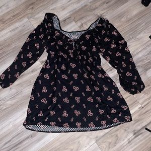 black flowered dress